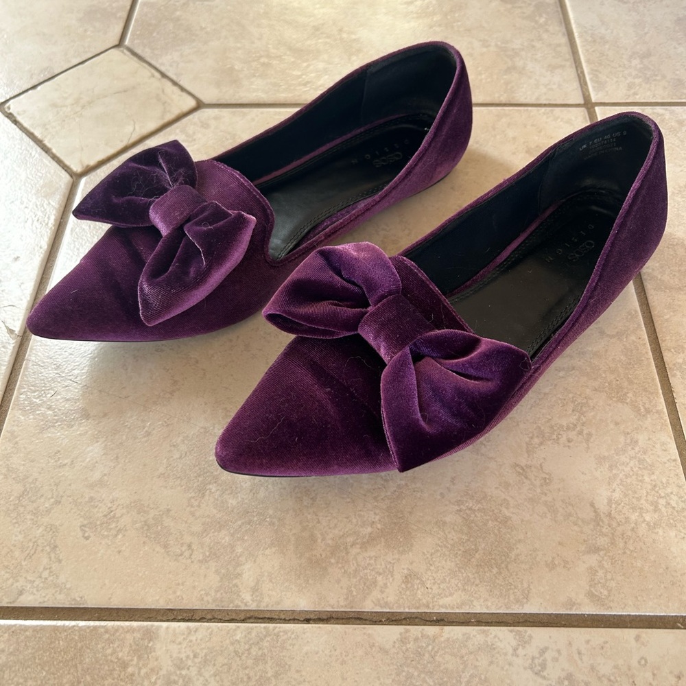 Elegant Purple Velvet Women's Loafers